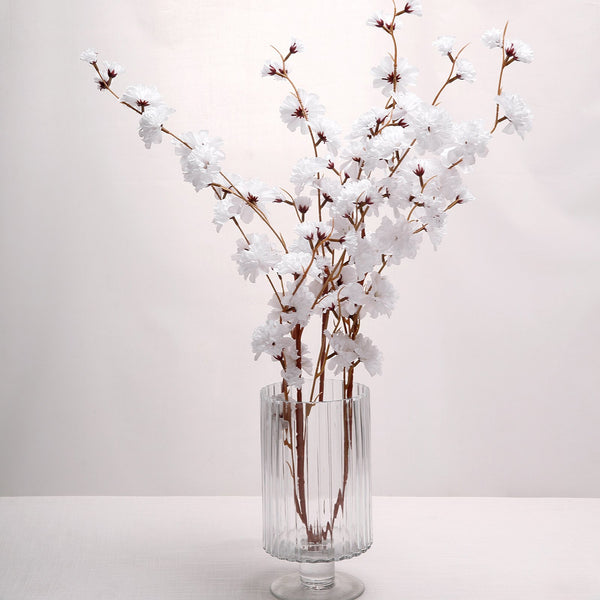 2 Branches | 42inch White Carnation Flower Spray, Silk Flower Bouquet