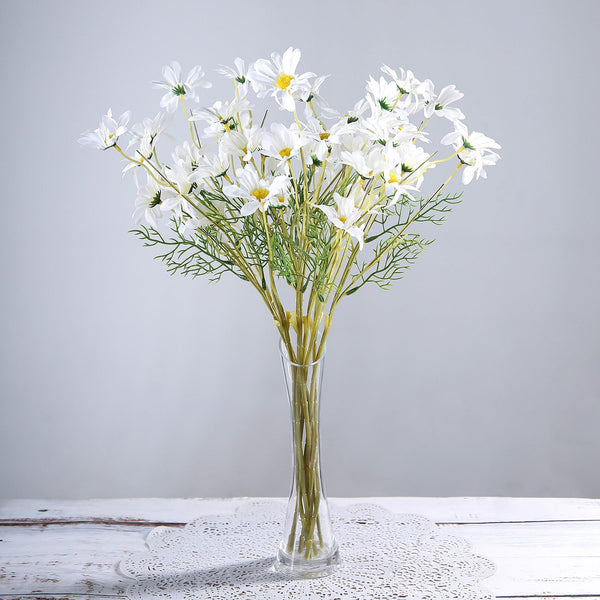 6 Bushes | 20inch White Daisy Flower Spray, Artificial Flowers Bouquet