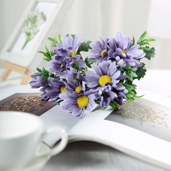 4 Bushes Lavender Lilac Silk Daisy Artificial Flowers, DIY Flower Bouquet  Faux Flowers Floral Arrangement Vase Flowers Decor 11 Tall 