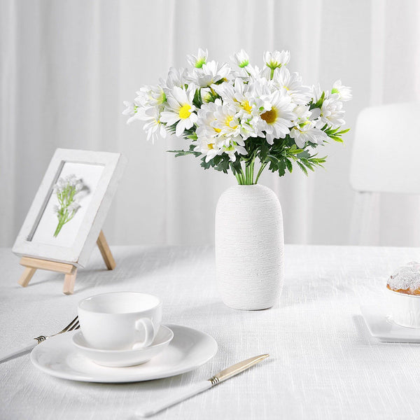 4 Pack | 11inch Artificial Daisy Flower Bushes, Silk Flowers For Vases - White | eFavorMart