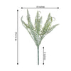 2 Bushes | 18" Artificial Boston Fern Leaf Stems, Faux Fern Plants Decor - Frosted Green