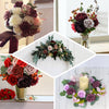 Artificial Foam Roses & Silk Peonies Mix Faux Flowers Box With Stem and Leaves - Assorted Colors