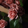 24 Roses | 2inch Dusty Rose Artificial Foam Rose With Stem And Leaves - 16 Colors