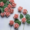 24 Roses | 2inch Dusty Rose Artificial Foam Rose With Stem And Leaves - 16 Colors