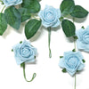 24 Roses | 2inch Dusty Blue Artificial Foam Rose With Stem And Leaves - 16 Colors