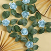 24 Roses | 2inch Dusty Blue Artificial Foam Rose With Stem And Leaves - 16 Colors