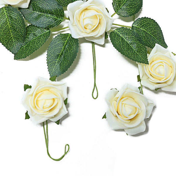24 Roses | 2inch Artificial Foam Rose With Stem And Leaves - 16 Colors