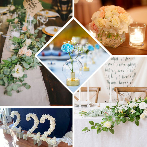 24 Roses | 2inch Cream Artificial Foam Rose With Stem And Leaves - 16 Colors