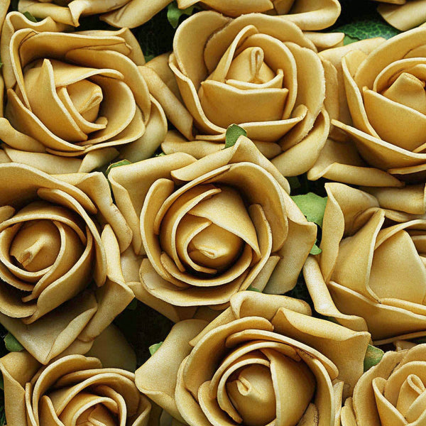 24 Roses | 2inch Artificial Foam Rose With Stem And Leaves - 16 Colors#whtbkgd