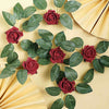 24 Roses | 2inch Artificial Foam Rose With Stem And Leaves - 16 Colors