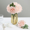 24 Roses 5inch Rose Gold/Blush Artificial Foam Rose With Stems And Leaves 16 Colors