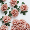 24 Roses 5inch Dusty Rose Artificial Foam Rose With Stems And Leaves 16 Colors