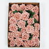 24 Roses 5inch Dusty Rose Artificial Foam Rose With Stems And Leaves 16 Colors