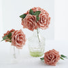 24 Roses 5inch Dusty Rose Artificial Foam Rose With Stems And Leaves 16 Colors