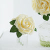 24 Roses 5inch Cream Artificial Foam Rose With Stems And Leaves 16 Colors