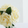 24 Roses 5inch Cream Artificial Foam Rose With Stems And Leaves 16 Colors