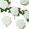 24 Roses 5inch Ivory Artificial Foam Rose With Stems And Leaves 16 Colors