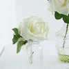 24 Roses 5inch Ivory Artificial Foam Rose With Stems And Leaves 16 Colors