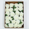 24 Roses 5inch Ivory Artificial Foam Rose With Stems And Leaves 16 Colors