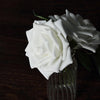 24 Roses 5inch White Artificial Foam Rose With Stems And Leaves 16 Colors