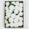 24 Roses 5inch White Artificial Foam Rose With Stems And Leaves 16 Colors