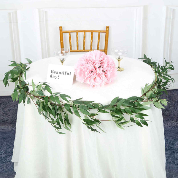 5 FT | Real Touch Willow Green Leaves Artificial Garland Vines