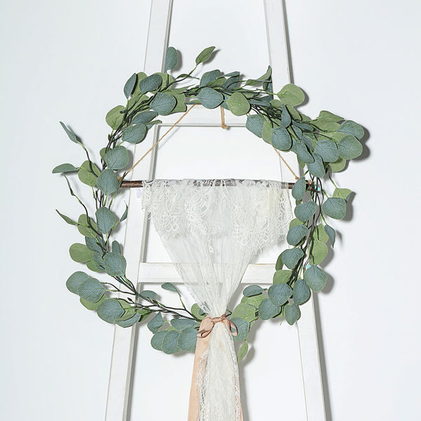 Frosted Green Garland, Greenery Garland, Faux Eucalyptus Garland