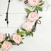 6 ft | Blush | Silk Peony Garland | Bendable Wire Vines | Artificial Flower Garlands with Leaves