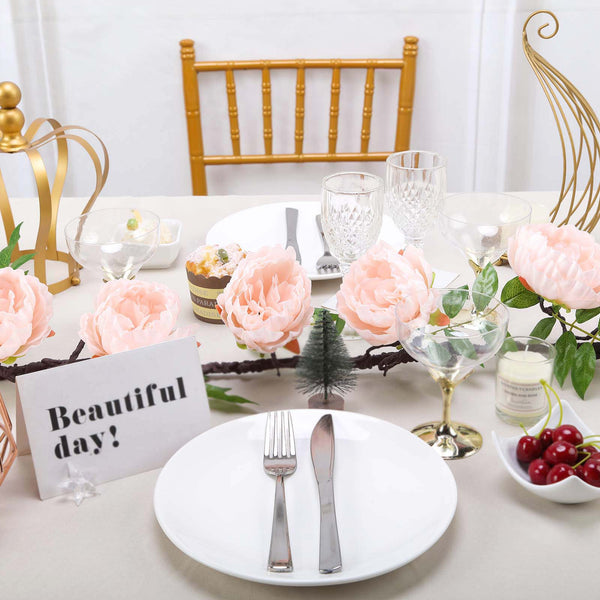 6 ft | Blush | Silk Peony Garland | Bendable Wire Vines | Artificial Flower Garlands with Leaves