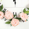 6 ft | Blush | Silk Peony Garland | Bendable Wire Vines | Artificial Flower Garlands with Leaves