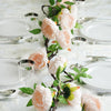 6 ft | Blush | Silk Peony Garland | Bendable Wire Vines | Artificial Flower Garlands with Leaves