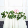 6 ft | White | 7 Flowers | Silk Peony Garland | Bendable Wire Vines | Artificial Flower Garlands with Seeds and Leaves