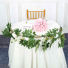6 ft | White | 7 Flowers | Silk Peony Garland | Bendable Wire Vines | Artificial Flower Garlands with Seeds and Leaves