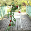 6 ft | Burgundy | 7 Flowers | Silk Peony Garland | Bendable Wire Vines | Artificial Flower Garlands with Seeds and Leaves