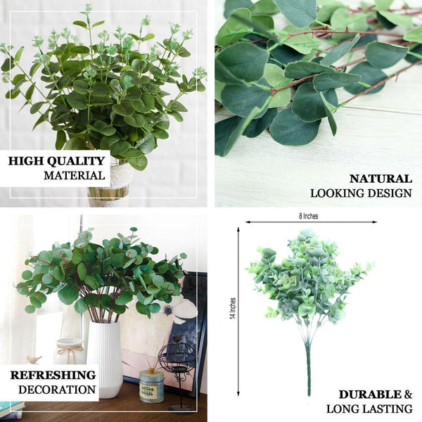 Artificial Eucalyptus Bushes, Faux Greenery Spray, Fake Eucalyptus Branches