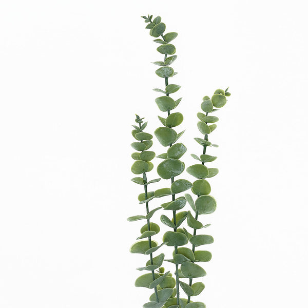 3 Bushes | 30Inch Artificial Eucalyptus Leaves Spray, Faux Greenery Stems - Frosted Green