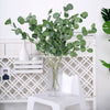 2 Bushes | 40inch Green Artificial Eucalyptus Stems, Silver Dollar Eucalyptus Leaves Spray