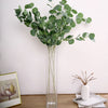 2 Bushes | 40inch Green Artificial Eucalyptus Stems, Silver Dollar Eucalyptus Leaves Spray