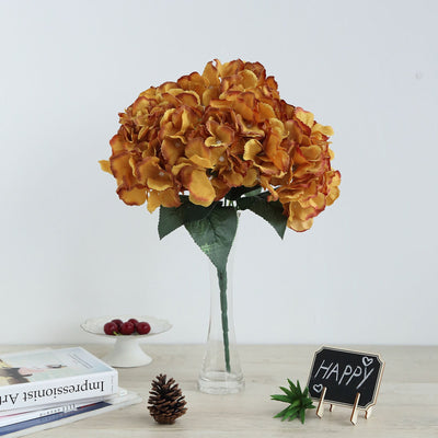 Hydrangea Bush Artificial Silk Flowers - Gold