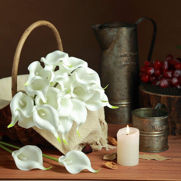 silk calla lily plant 20 Pack | 14" Tall | Artificial Calla Lily Flowers | Real Touch Flowers