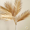 Metallic Gold Artificial Palm Leaf Spray, Tropical Leaves Vase Filler Floral Decoration