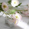 2 Bushes | 33Inch Long Stem Artificial Silk Poppy Flower Bouquet Spray - Blush/Rose Gold