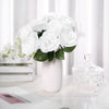 Velvet Rose Bouquet Artificial Flowers- White