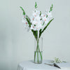 3 Bushes | 36inch White Gladiolus Flower Spray, Long Stem Artificial Flowers