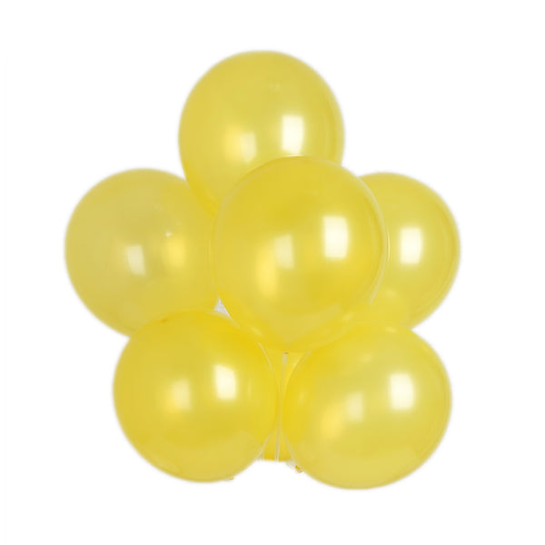 12" Metallic Latex Balloons-Yellow-25/pk