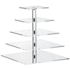 5 Tier Square HEAVY DUTY Acrylic Crystal Glass Cupcake Dessert Decorating Stand For Birthday Xmas Party Wedding