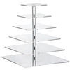 6 Tier Square Heavy Duty Acrylic Glass Cupcake Dessert Stand For Birthday  Wedding Party