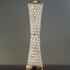 Elegant Tall Hurricane Beaded Crystal Vase Wedding Centerpiece - Gold - 24" Tall