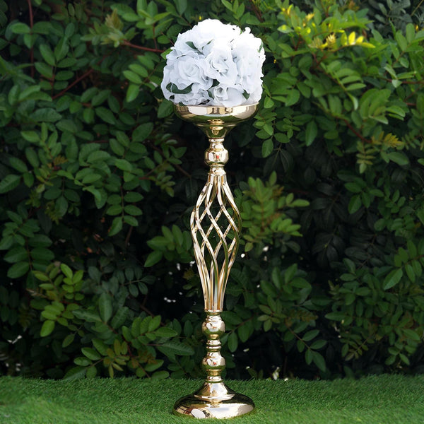 22.5" Tall Metal Wedding Flower Decor Candle Holder Vase Centerpiece - Gold - Buy 1 Get 1 Free