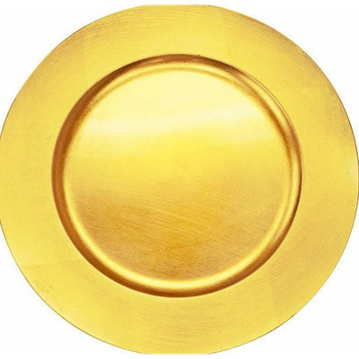 13" Acrylic Gold Round Charger Server Plate Dinnerware - Set of 6